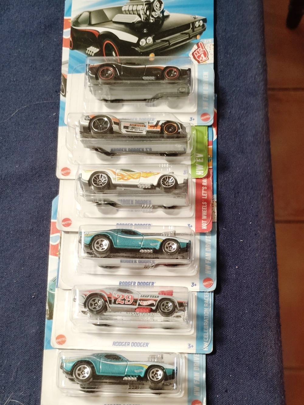 Hot Wheels Assorted Kids Toy Car Pack - Blue, Black, White, Teal, Silver